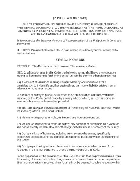 REPUBLIC ACT NO. 10607 AN ACT STRENGTHENING THE .